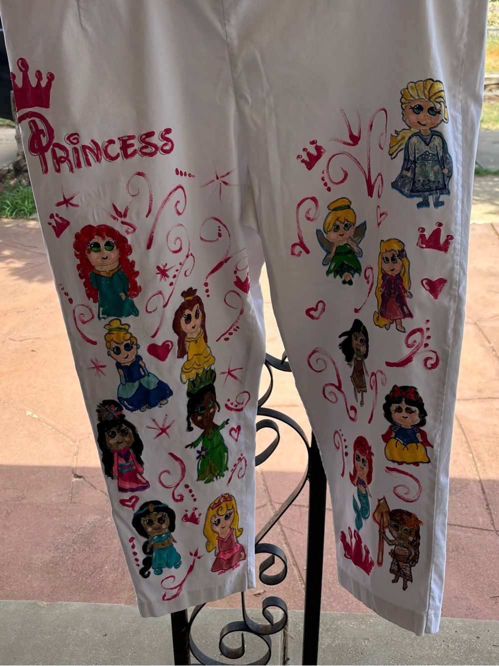 Cato White pants with Colorful Princesses